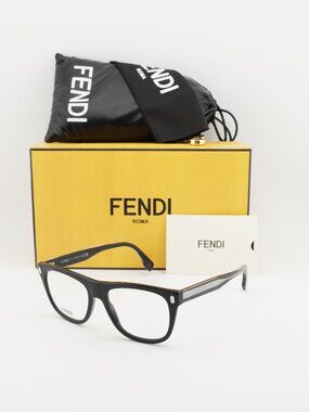 Fendi FE50070I 001 Square Eyeglasses 54mm - Black